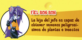 Fiel Bon Bon. La hija del jefe es capaz de obtener venenos peligrosísimos de plantas e insectos.